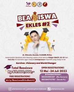 Read more about the article Beasiswa Ekles Batch 2 Tahun 2023 Dibuka!