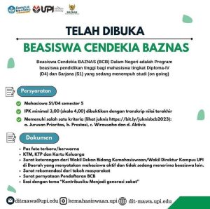 Read more about the article Segera Daftar! Beasiswa Cendekia BAZNAS (BCB) Telah Dibuka