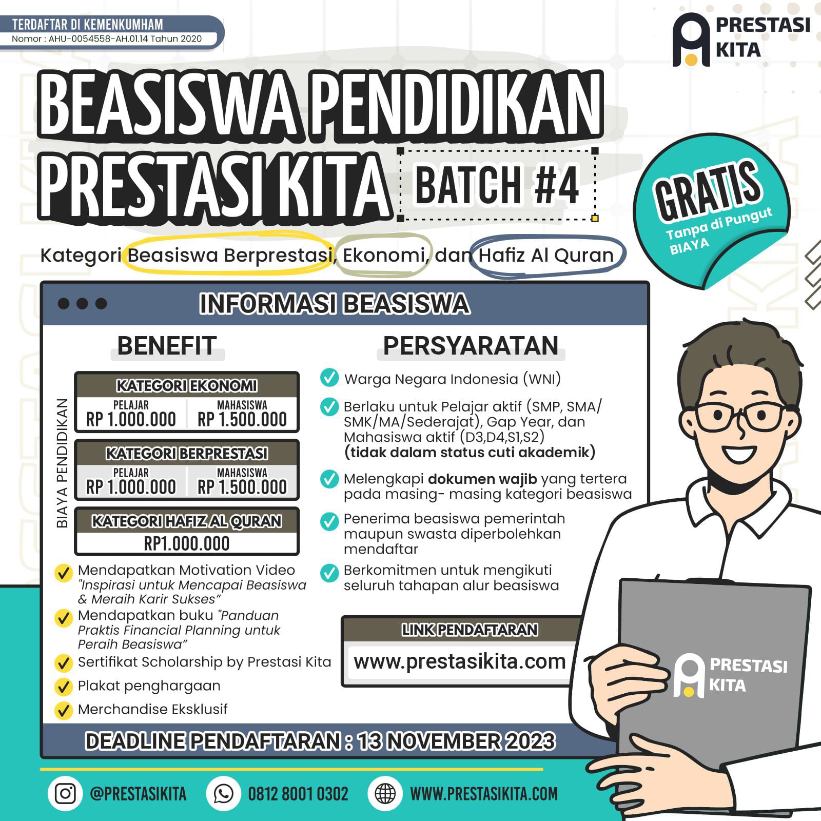 You are currently viewing Beasiswa Pendidikan Prestasi Kita-Batch 4 Telah Dibuka!